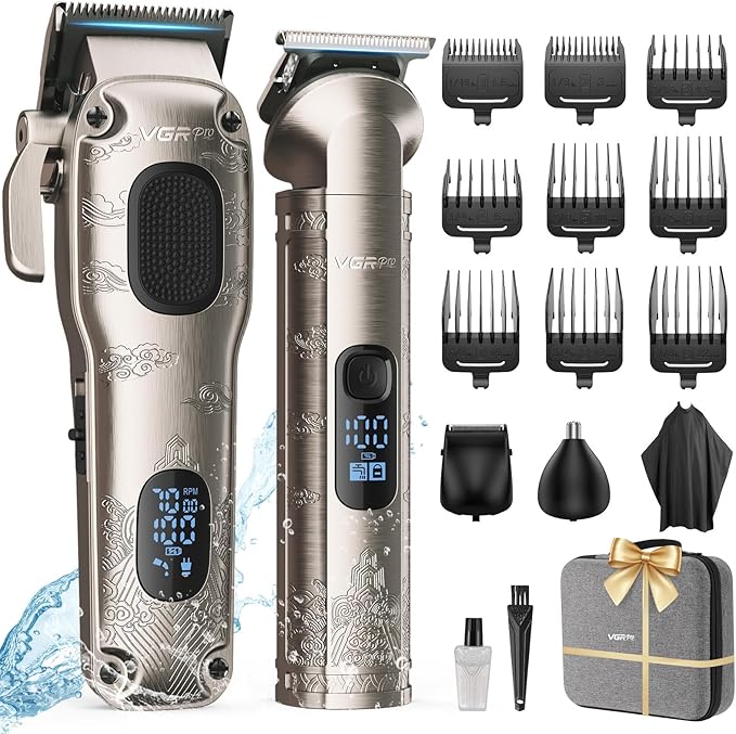 Hair Clippers for Men Professional, Cordless Hair Clippers for Hair Cutting, Mens Clippers and Trimmers Set, Electric Hair Trimmer for Men with Package Box