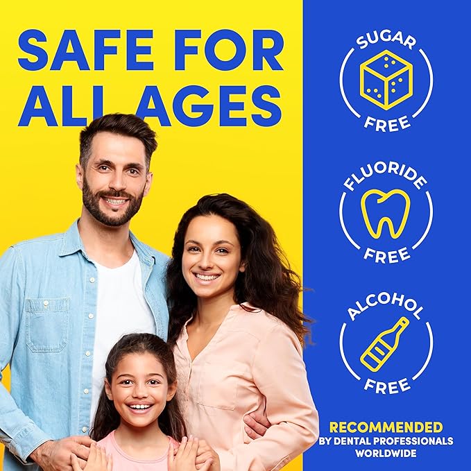 2 Pack H2Ocean Healing Rinse Mouthwash- Great Tasting Sea Salt & Xylitol Mouth Wash for Fresh Breath & Dry Mouth - Alcohol & Fluoride Free - Lemon Ice 16oz