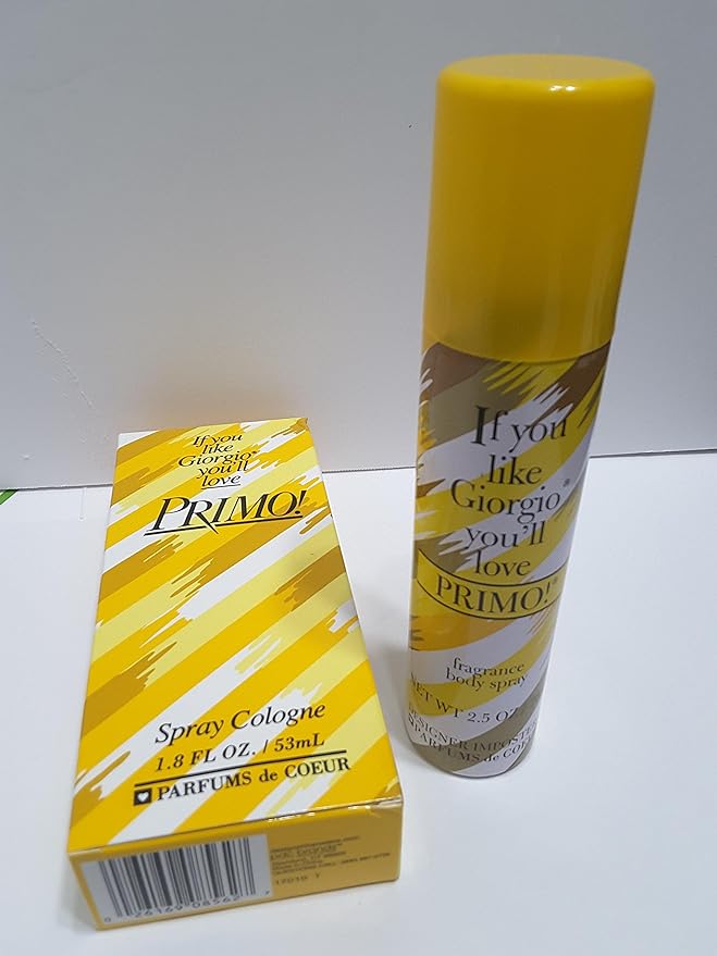 Primo By Parfums De Coeur For Women. Cologne Spray 1.8-Ounce and Fragrance Deodorant Body spray 2.5 Oz bundle