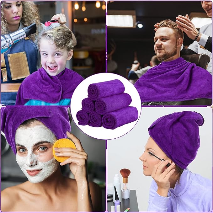 Newwiee 72 Pack Microfiber Bleach Proof Towels Bulk for Salon 18 x 30 Inch Dry Lint Free Hair Drying Hand Towels for Hair, Gym, Bath, Spa, Shaving, Barber(Purple)