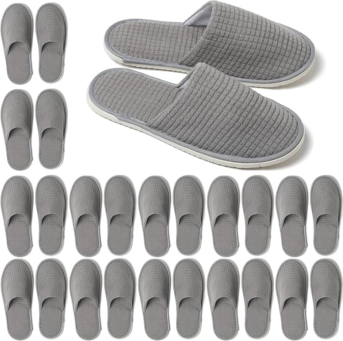 SPA Guest Slippers, 6/12 Pairs Reusable Washable Unisex Spa Slippers for Hotel Bedroom Wedding Party Travel