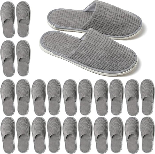 SPA Guest Slippers, 6/12 Pairs Reusable Washable Unisex Spa Slippers for Hotel Bedroom Wedding Party Travel