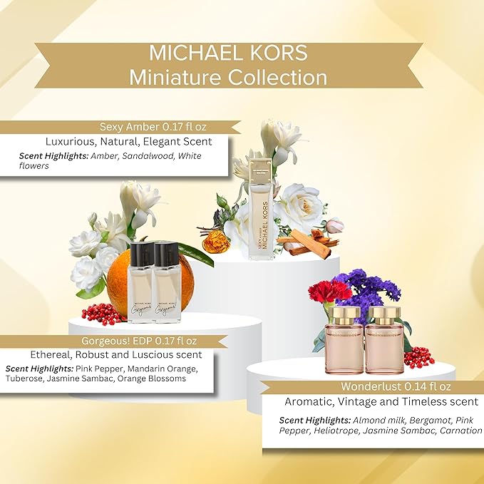 Michael Kors Perfume for Women 5 Piece Mini Gift Set Variety Splashes