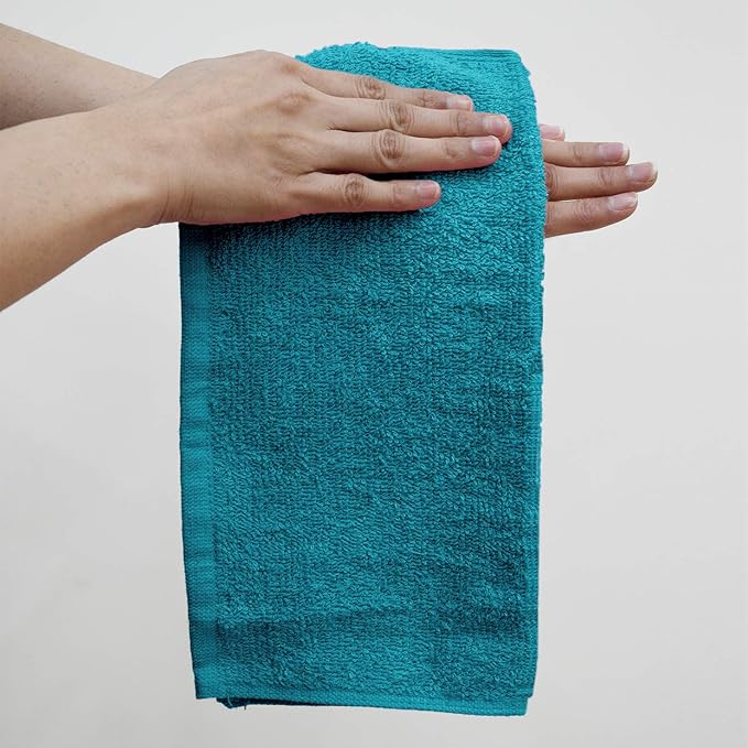 DAN RIVER 100% Cotton Washcloths 24 Pack Premium Quality Face and Body Cloth, Quick Dry Essential Towels for Bathroom, Hand, Kitchen & Cleaning, Baby Washcloths | 12X12 in | 400 GSM | Teal