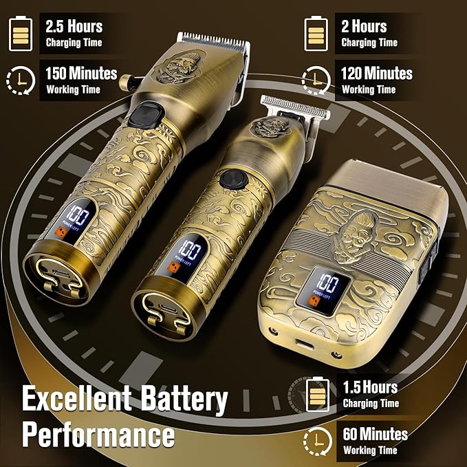 Suttik Professional Hair Clippers Trimmer Shaver Set for Men, Electric Razor Foil Shavers Combo Set of 3, Barber Kit Hair Cutting Kit, Gift for Men