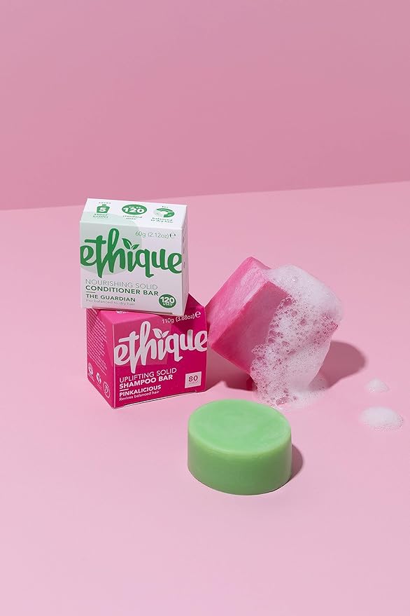 Ethique Live and Let Shine Giftpack- Natural Haircare Products for Balanced Hair - Shampoo & Conditioner Bar Set, 6 oz (Set of 2)