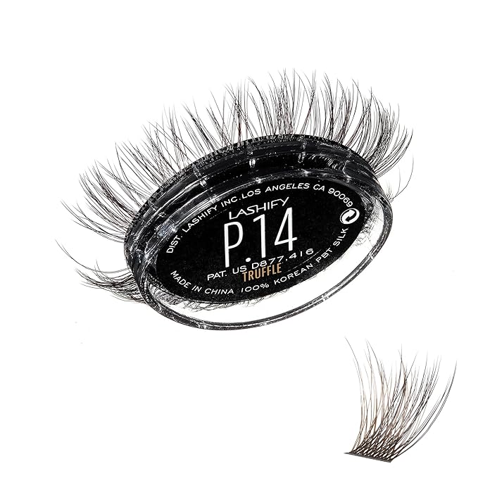 Lashify Plushy 14mm Gossamer Lashes in Truffle Color, Easy DIY False Lashes for a Voluminous Yet Still Natural Look