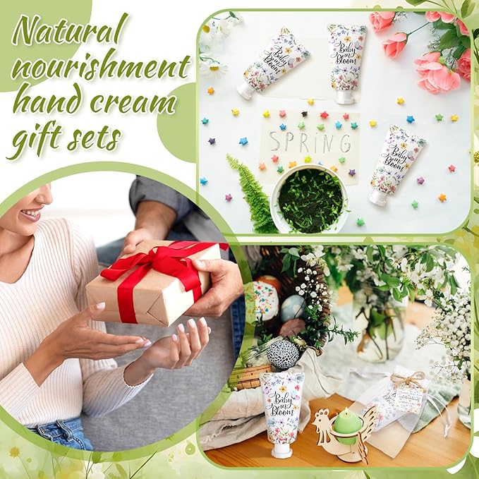 48 Sets Baby In Bloom Hand Cream Gifts Baby Shower Hand Cream Party Favors for Guests Wildflower Gift Bulk Travel Size Lotion Set for Guest