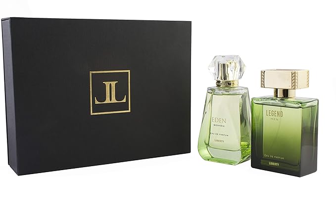 Liberty Luxury Perfume Gift Set - Legend for Men, Eden for Women (100ml/3.4Oz each), Eau De Parfum (EDP) Spray for Thanksgiving, Designed in France, Long Lasting Smell