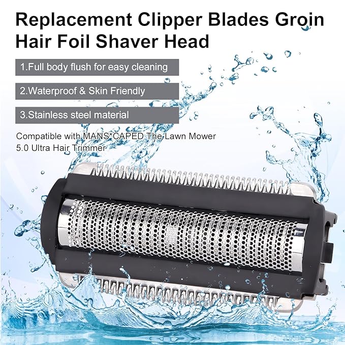 Replacement Blade Compatible with MANSCAPED The Handyman: Foil Blades for Portable Men’s Travel Facial Hair Groomer(2Pack）