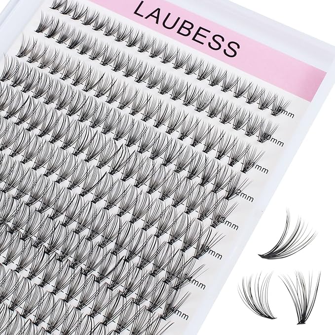 Eyelash Clusters LAUBESS Lash Clusters Individual Lashes Cluster Eyelash Extensions DIY at Home Waterproof Cluster Lashes (20D-0.07C-9-16)