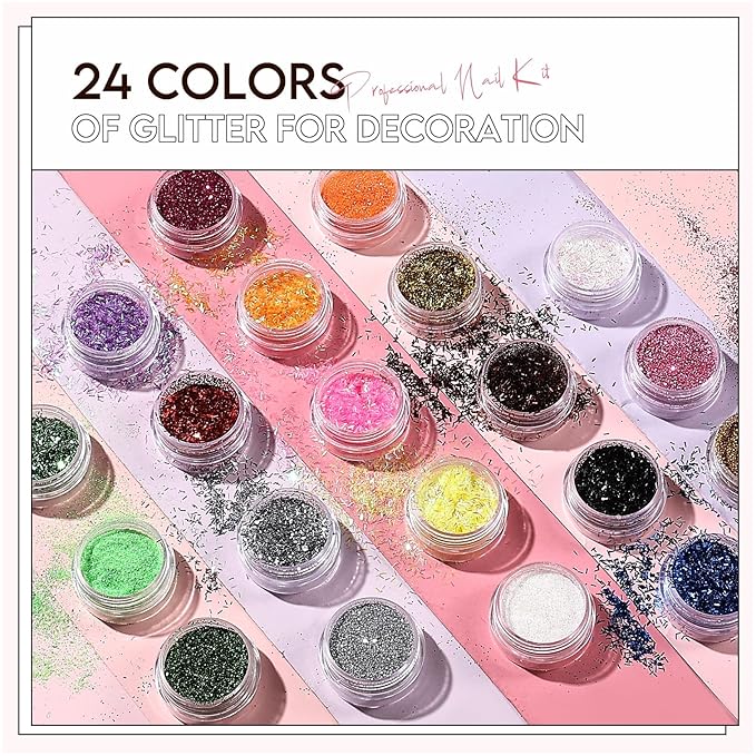 Morovan Acrylic Nail Kit for Beginners: Professional Nail Kit Acrylic Nail Set with U V Lamp with Everything Gel Polish Starter Kit with Glitter Acrylic Powder Nail Kit Gift Home Salon