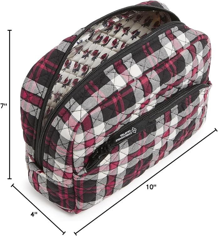 Vera Bradley Women's Cotton Large Cosmetic Makeup Organizer Bag