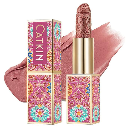 Catkin Semi-Matte Lipstick Hydrating High Impact Color Infused with Vitamin E and Avocado Oil Smooth Soft Texture Long Lasting Matte Finish 155