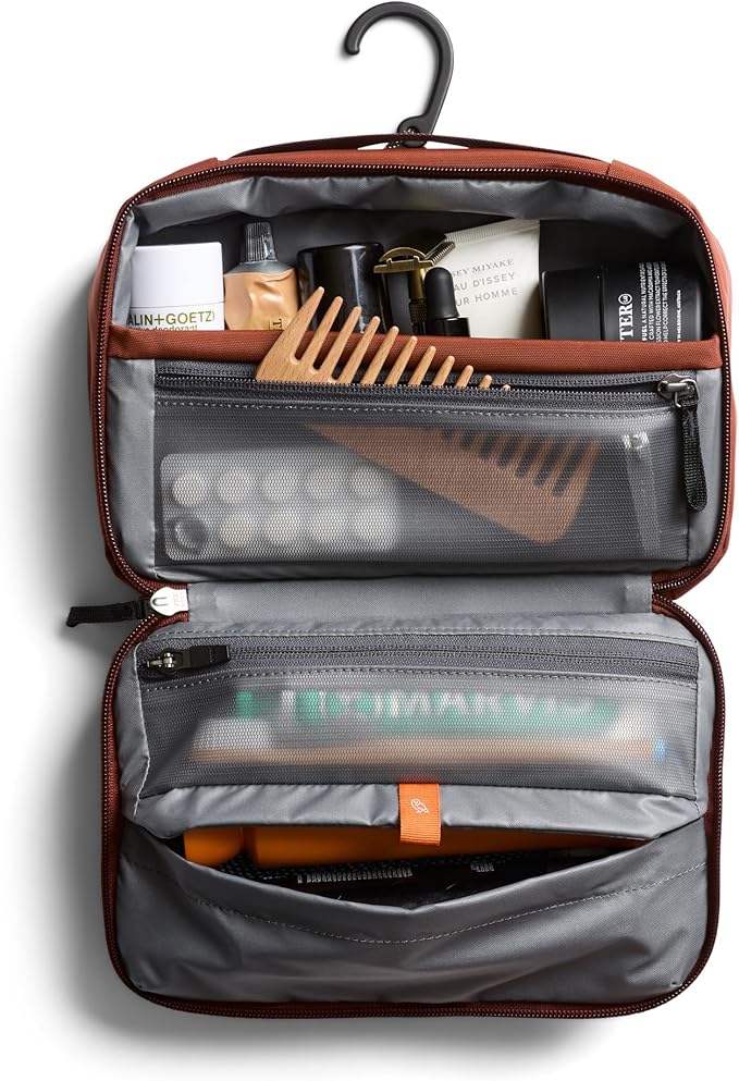 Bellroy Hanging Toiletry Kit (Hanging 3 Liter Toiletry Bag for Men and Women, and Designed for Travel) - Clay