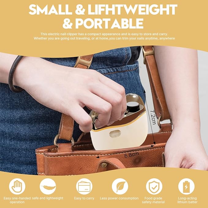 Electric Nail Clipper, Automatic Electric Nail Trimmer and Polisher for Adults Seniors, Intelligent Electric fingernail Clippers with Collector, Gift for Your Loves (Black)