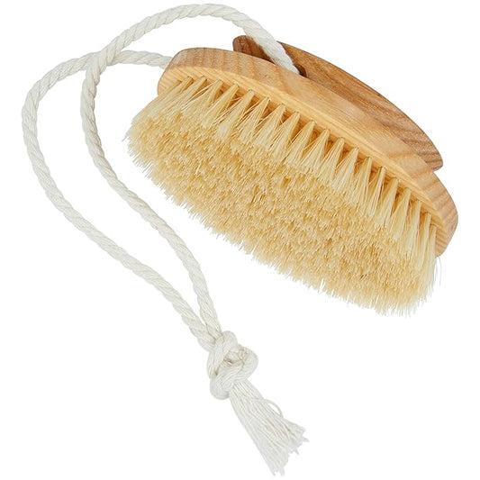 Kent FD11 Shower Brush with Wrist Strap - Exfoliating Body Brush for Wet or Dry Skin, Improves Circulation, Perfect for Lathering and Scrubbing, Made in England