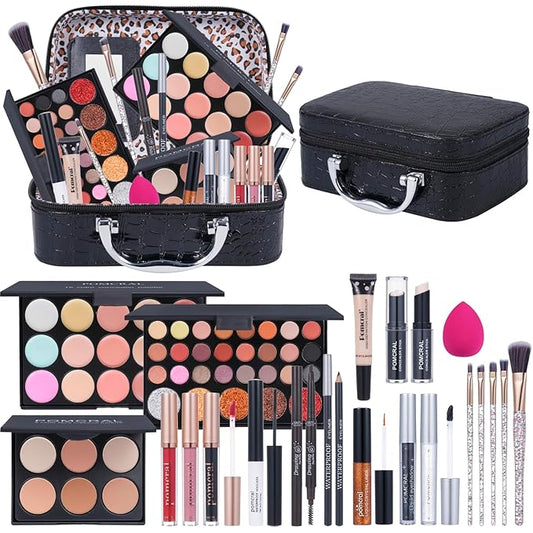 Makeup Kit For Teens,Girls Make up kit,Makeup Set For Women Full Kit with Makeup Box, Eyeshadow Palettes, Lipsticks, Brushes and Beauty Tools,(black)