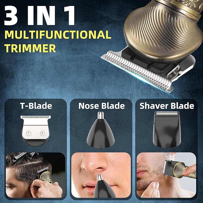 Clippers and Trimmers Set, Beard Trimmer, Electric Razors Shaver for Men, Professional Hair Clipper for Barbers Hair Cutting Set, Mens Grooming Kit w/Mustache Nose Hair Trimmer, Gifts for Him