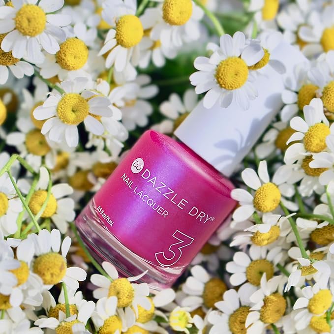 Dazzle Dry Nail Lacquer (Step 3) - Beloved - A bright hot pink shimmer with a subtle blue flash effect. Semi-sheer shimmer. (0.5 fl oz)