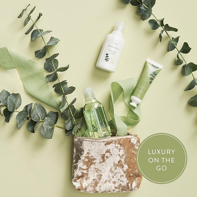 Thymes Travel Set and Beauty Bag - Contains Body Wash, Body Lotion & Hand Cream - Eucalyptus