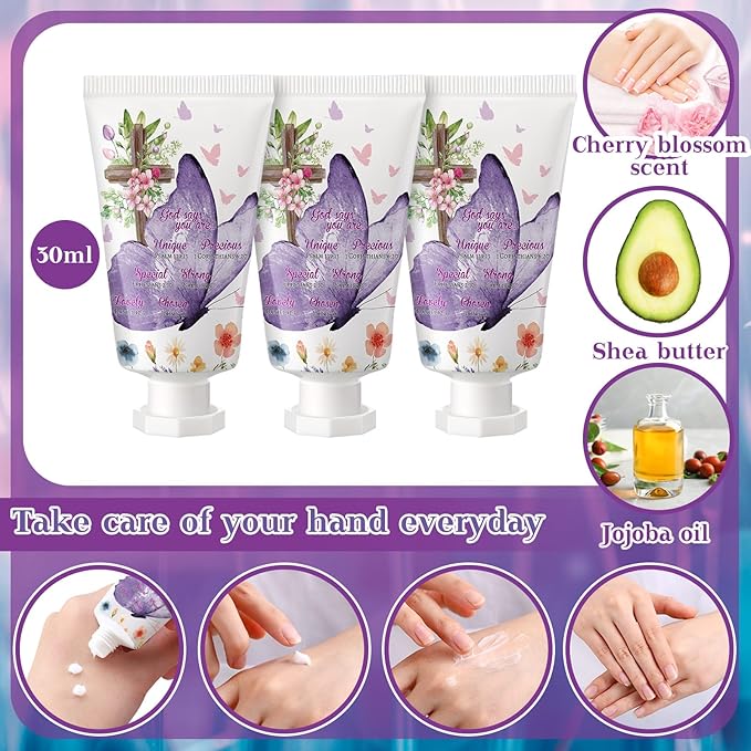 50 Pack Christian Hand Lotion Bulk Gifts for Women Mother Day Bible Mini Travel Hand Lotion Bulk for Stocking Stuffers Gifts Women Church Appreciation Teachers Coworkers(Vibrant)
