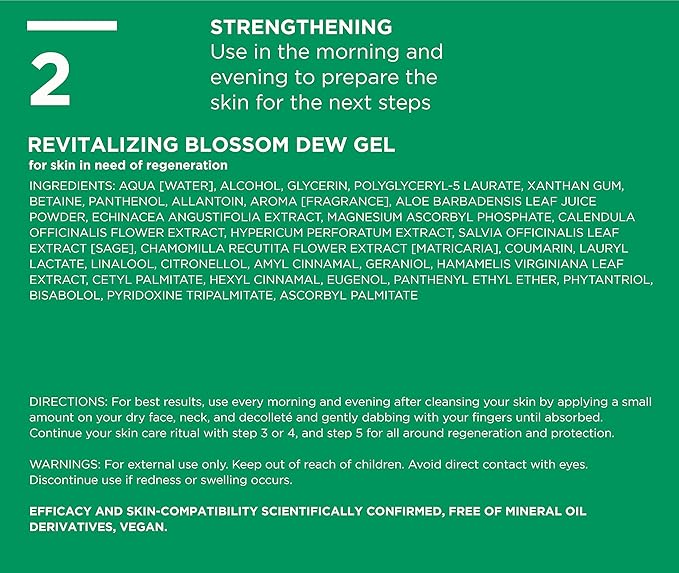 ANNEMARIE BÖRLIND – LL Regeneration Revitalizing Blossom Dew Gel – Sustainably Sourced Natural Facial Toner to Strengthen The Skin with Intense Moisture – Step 2 of 5-5 Oz