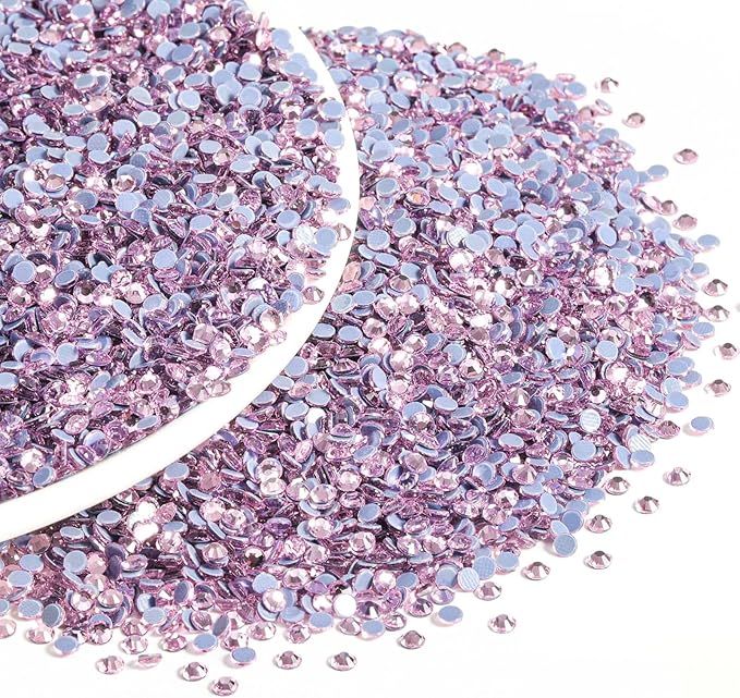Beadsland Hotfix Rhinestones Bulk, 14400pcs Pink Hot Fix Rhinestones for Crafts Clothes DIY Decoration, Light Rose/Light Pink, SS10, 2.7-2.9mm