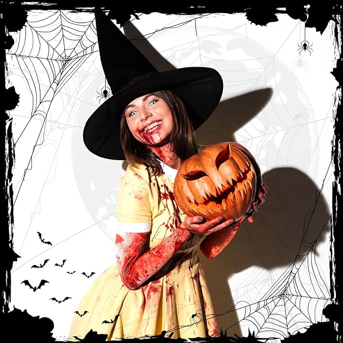 Eurzom 4 Pairs Zombie Bite Party Sleeves Halloween Arm Temporary Tattoo Sleeves Set for Women Scar Men Tattoo Covers