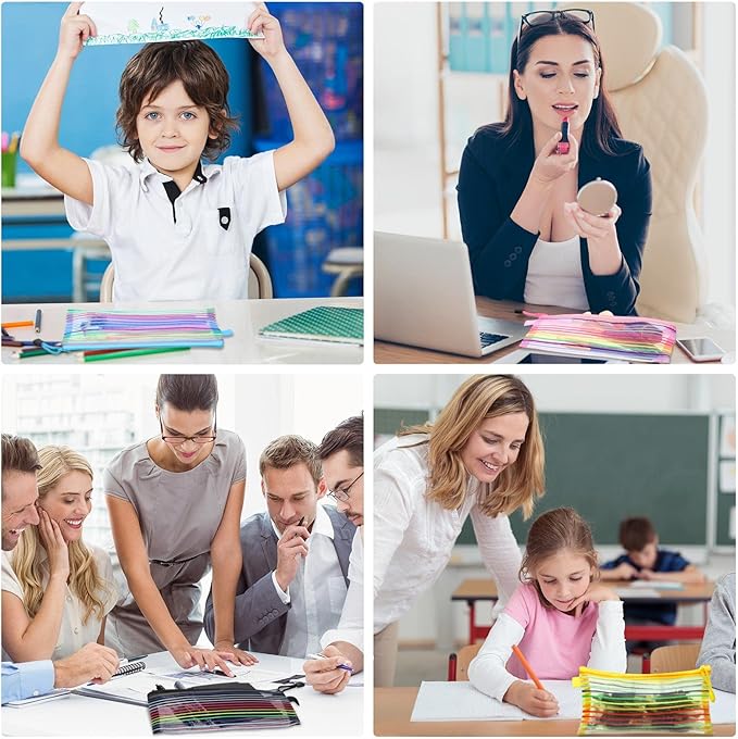 80 Pcs Mesh Zipper Pouch Bulk Multicolor Pencil Storage Pouch Multipurpose Mesh Cosmetics Bags Toiletry Makeup Bags for Office Travel Organization(Elegant Color)