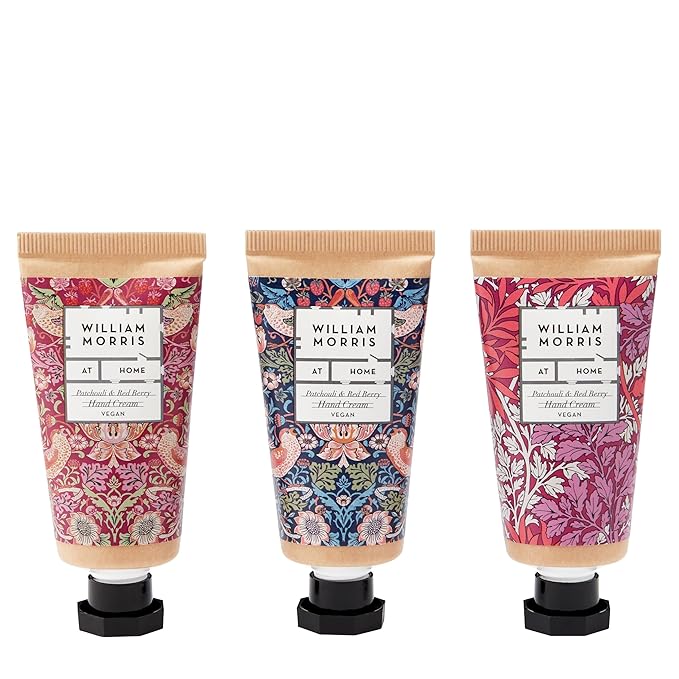 At Home Patchouli & Red Berry Hand Cream Gift Set | Enriched With Shea Butter & Essential Oils | Travel Friendly Sizes | 3 x 30ml