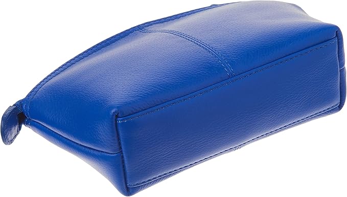 ili New York Genuine Leather Cosmetic Pouch – RFID Blocking, Leather Makeup Bag for Purse with Top Zip Closure & Interior Zip Pocket, Perfect as a Compact and Stylish Travel Cosmetic Bag
