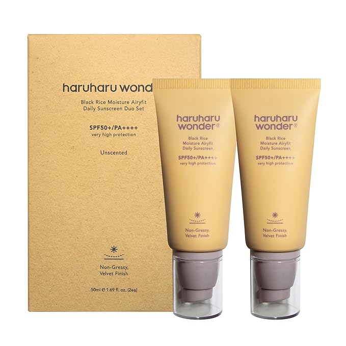Haruharu Wonder Black Rice Moisture Airyfit Daily Sunscreen 1.69fl.oz (Pack of 2)