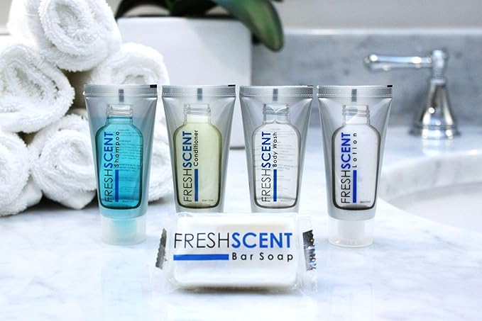 Freshscent Conditioner 1oz (100 Pack) Hotel Travel Size, Bulk Amenities and Toiletries for Hospitality