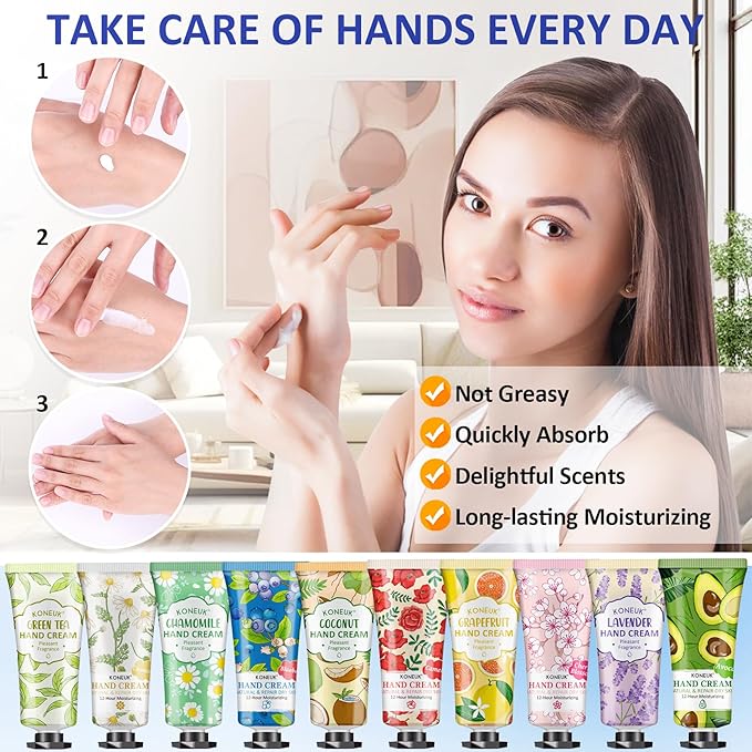 32 Pack Hand Cream Gift for Women, Bulk Hand Lotion Travel Size for Dry Cracked Hands, Mini Moisturizing Hand Cream for Mothers Day Gifts, Thank You Gifts and Teacher Appreciation Gifts