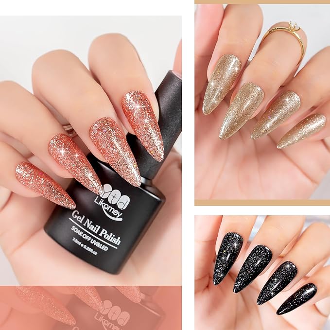 YTD Likomey Gel Nail Polish Kit,36 Colors and 4 Pcs Base Coat and Reinforce Coat Glossy&Matte Top Coat with UV LED Nail Lamp Starter Set,Salon Home DIY Nail Art Manicure Box