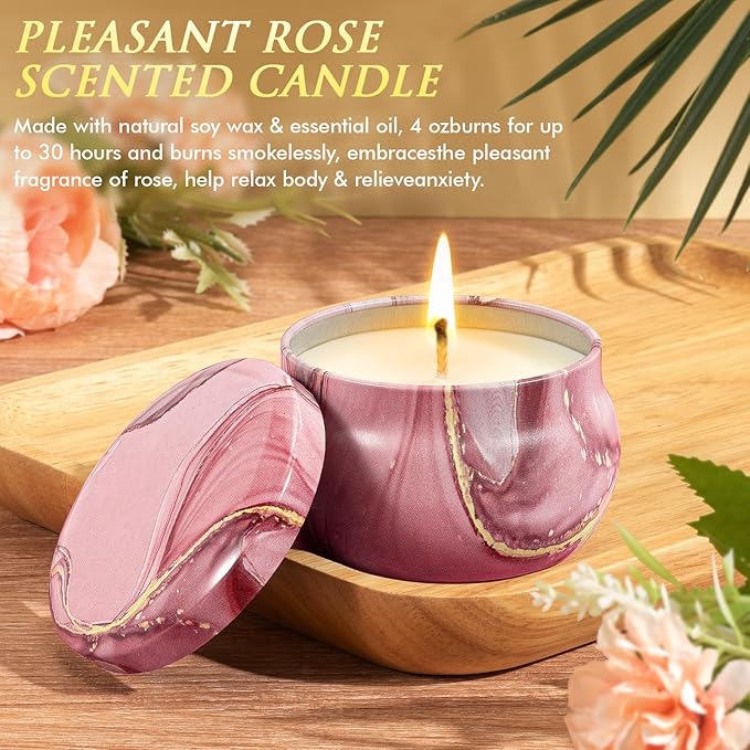 Mother's Day Gifts for Mom - Birthday Gifts for Women Get Well Soon Gifts Self Care Gifts Rose Relaxing Spa Gift Basket Care Package w/ Flannel Blanket 40 OZ Tumbler for Wife Grandma Friend Sister Her