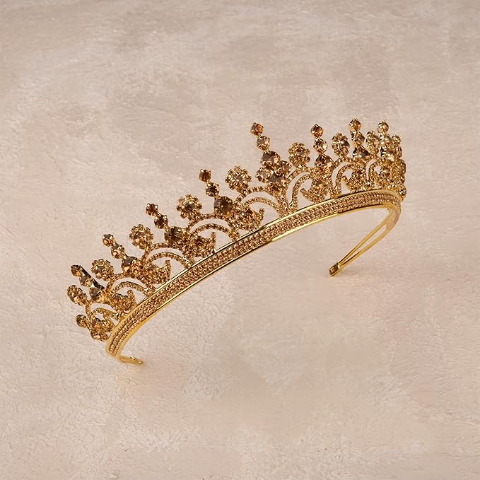 LIMELIA Women's Tiara for Henna Wedding Party|Glitter Hair Accessories for Bridal Birthday Pageant Prom Halloween Cos-play Christmas Party|Queen-Honey