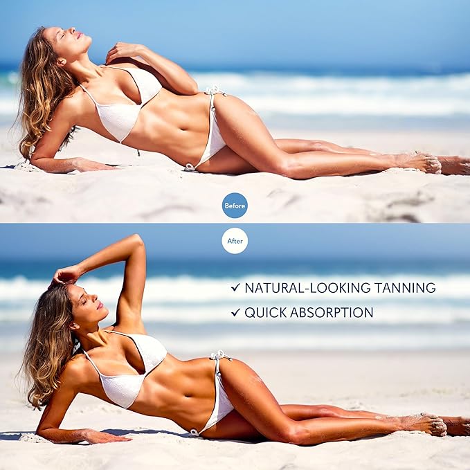 Self Tanning Drops - Sunless Tan for a Sun-Kissed Bronze - Beauty Skin Self Tanner - Gradual Glow for Face and Body - Long-Lasting for a Week, 1.01 Fl Oz