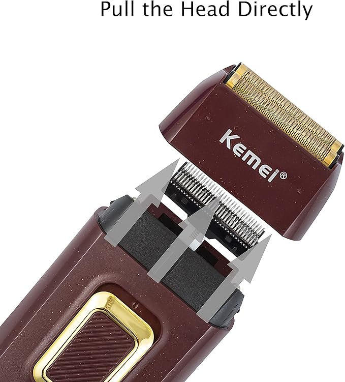 KEMEI Foil Shaver Double Electric Shaver for Men Electric Razors Head Shavers for Bald Men Barber Supplies Hair & Beard Trimmer Cordless Rechargeable