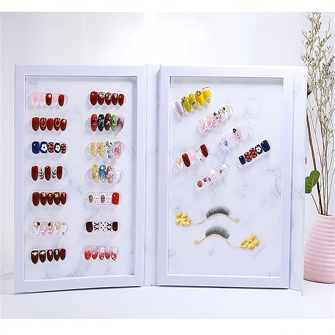 Acycoin2A Nail Color Display Book Detachable Magnetic Diy Nail Art Board for Handmade Press on Nails Show (A Style), 1 Count (Pack of 1)