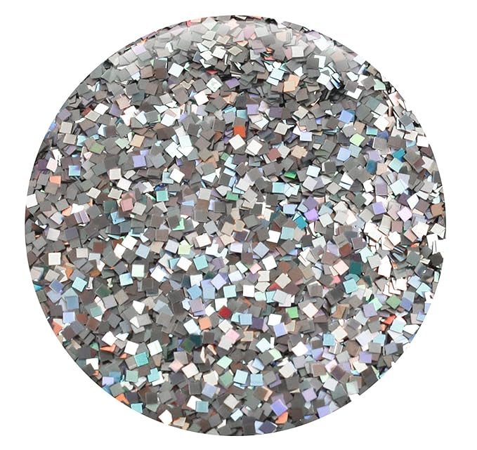 (6PK) - Amazing Variety of Holographic Silver Glitter! Different Shapes and Sizes - You Won't Find This Combination Anywhere Else! - (60 Grams)