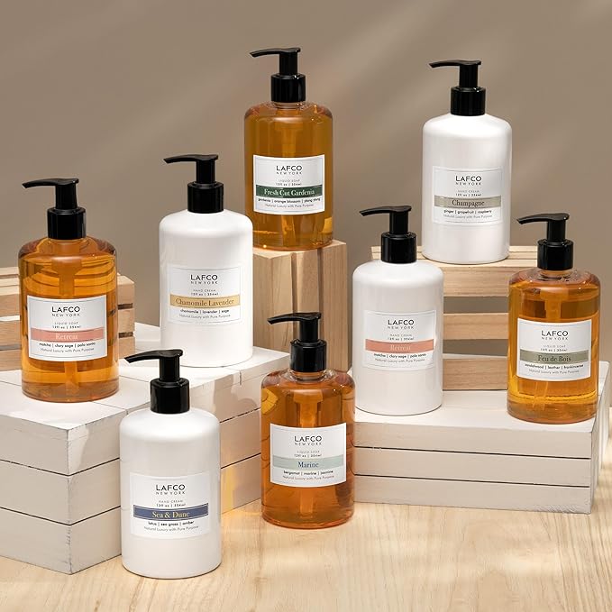 LAFCO New York Liquid Soap, Fresh Cut Gardenia - 12 oz - Regenerates, Protects & Moisturizes - All Skin Types - Hypoallergenic, Synthetic Free & Cruelty Free - Made in Italy