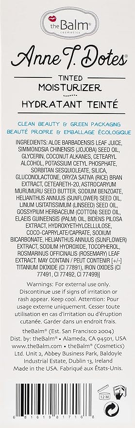 theBalm Anne T. Dotes Tinted Moisturizer, 10 (For Very Fair Skin), 1 fl. oz.,7168