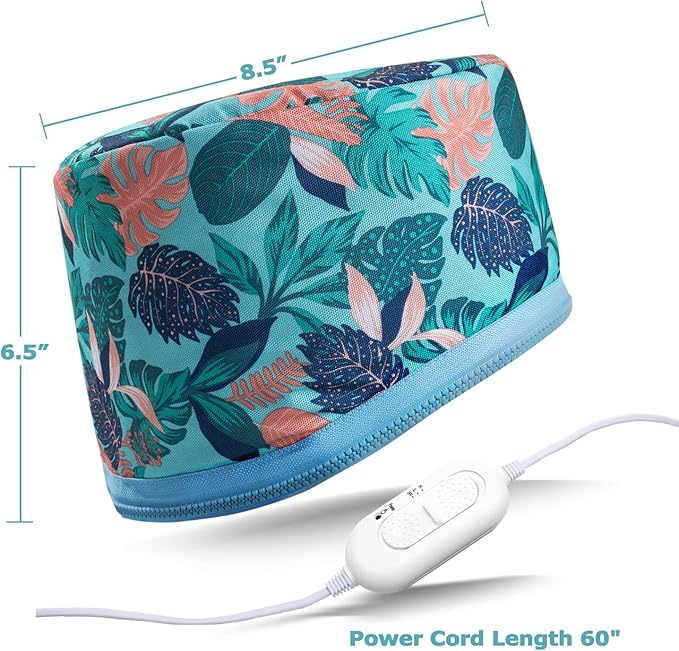 VICARKO Hair Steamer Thermal Heat Cap 𝐄𝐱𝐭𝐞𝐧𝐝𝐞𝐝 𝐂𝐨𝐫𝐝 Deep Conditioning Natural Black Hair Scalp Treatment Spa Hot Head Care Electric for Home Use