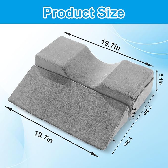 BALAPET Lash Pillows for Eyelash Extensions Ergonomic and Comfortable Velvet Foam Eyelash Pillow for Neck and Back Support Pillow Side Pockets can be Placed Tools,Easy to Graft Eyelashes(Gray)