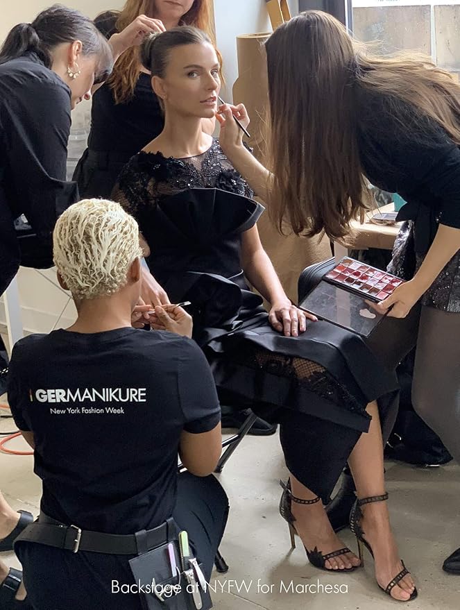 GERMANIKURE 5pc Manicure Set in Light Blue Leather Case - Made in Solingen Germany, FINOX Stainless Steel Tools – Professional Quality Compact Nail Grooming Kit