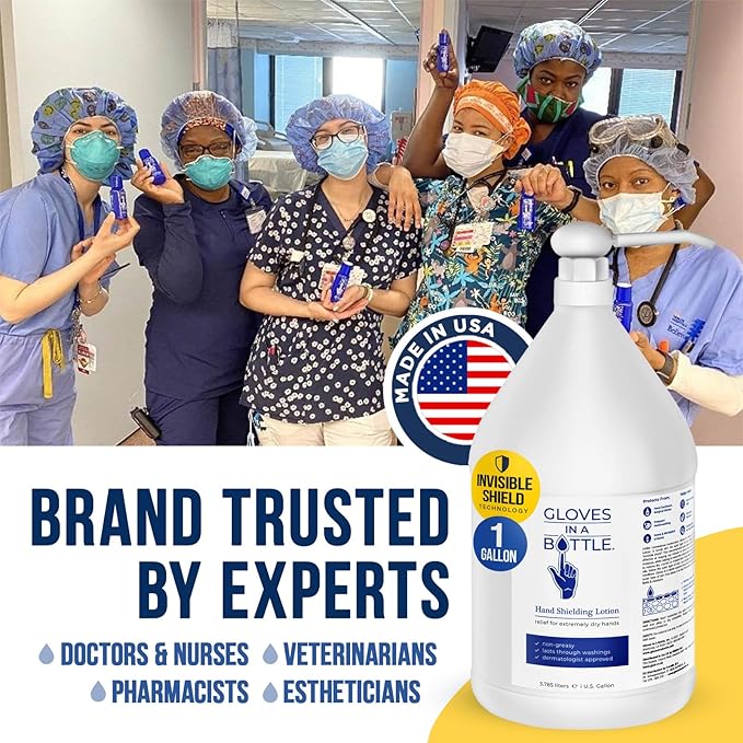 Gloves in a Bottle Shielding Lotion for Dry Itchy Skin, (1 Gallon)