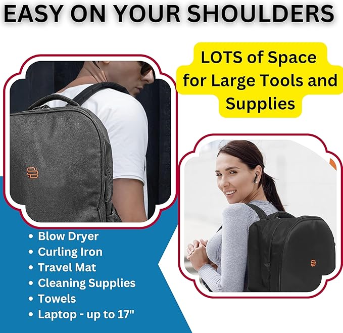 45L Barber Backpack For Clippers & Supplies | Extra Large, Durable, Water-Resistant Barber Bag With Comfortable Straps