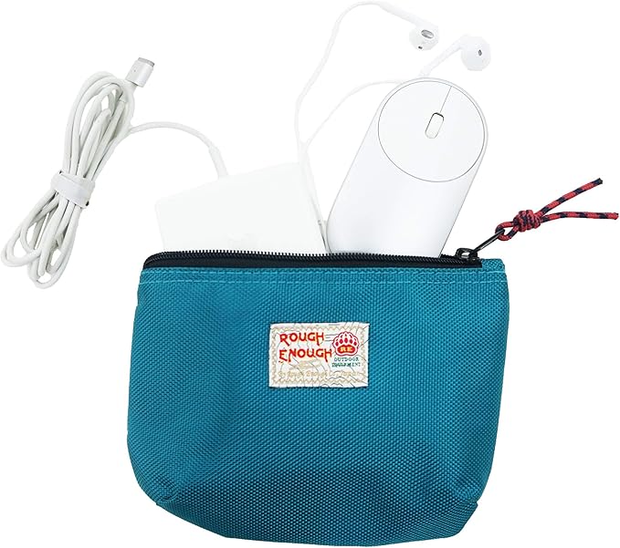 Rough Enough Small Tech Organizer Travel Case for Electronics & Cords - Cable Storage Bag Blue
